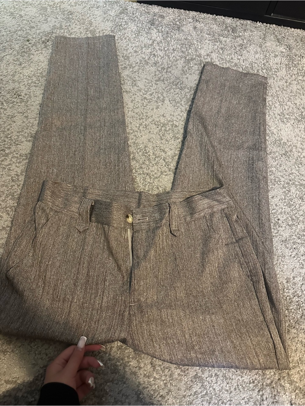 Men's Tailored Dress Pants in Heathered Brown